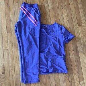 Figs Technical Collection Scrubs Set in Purple